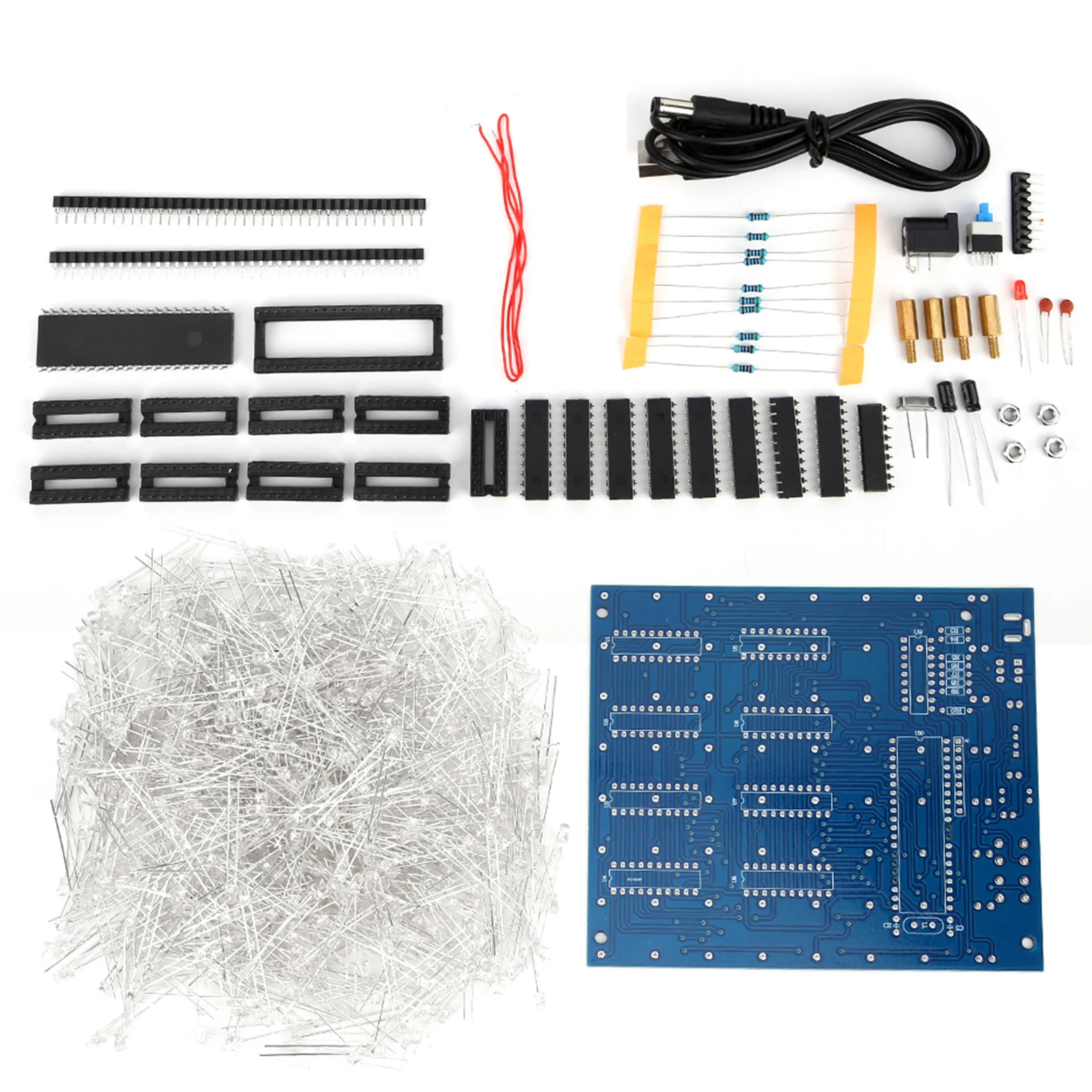 Kit de bricolaje de luz LED, placa de circuito impreso 3D, parámetro impreso estable para cubos de 8x8x8CM, Kit de luz LED de 8x8x8 CM, Kit de bricolaje de luz LED