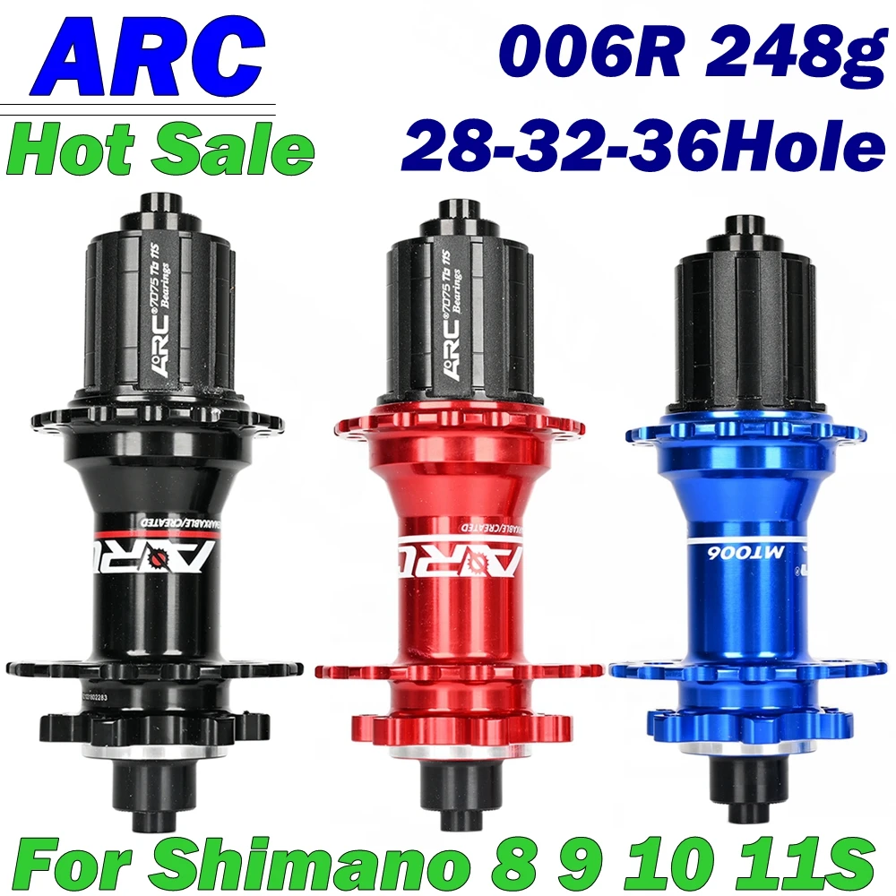 ARC 006 Mountain Bike Hubs Seal 4 NBK Bearings 28 32 36 Hole Six Nail Disc Brake 8 9 10 11 speed 4 plaws 3 Tooth Front Rear 390g