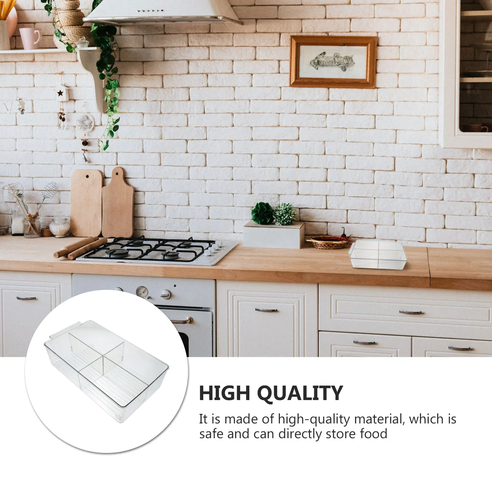

Plastic Food Storage Box Refrigerator Container Separate Compartment Fridge Bins Kitchen Accessories Fruit Snack Picnic Box