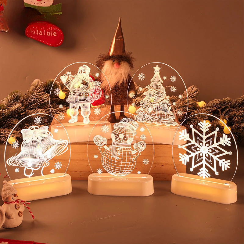 3D Small Night Lamp Room Layout Christmas Decorations Ins Christmas Gifts Led Decorative Lights Room Decor Model Bedroom