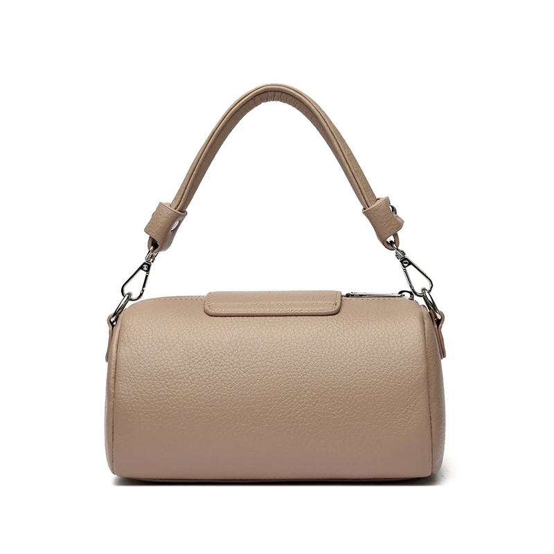 حقيبة كتف نسائية من جلد البولي يوريثان بلون نقي بتصميم عتيق، حقيبة يد أسطوانية فاخرة للاستخدام اليومي، محفظة كروس لمحفظة الهاتف