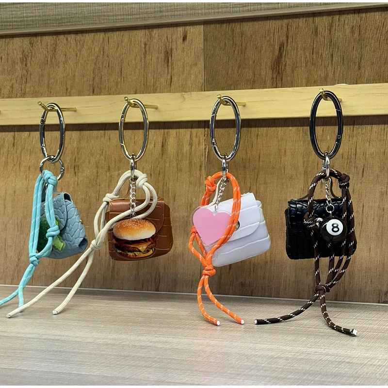 Braided Rope Mini Bag Pendant Y2K Key Chain Backpack Accessories Charm Hanging Mobile Phone Key Ring Bag Trinket Decoration 2025