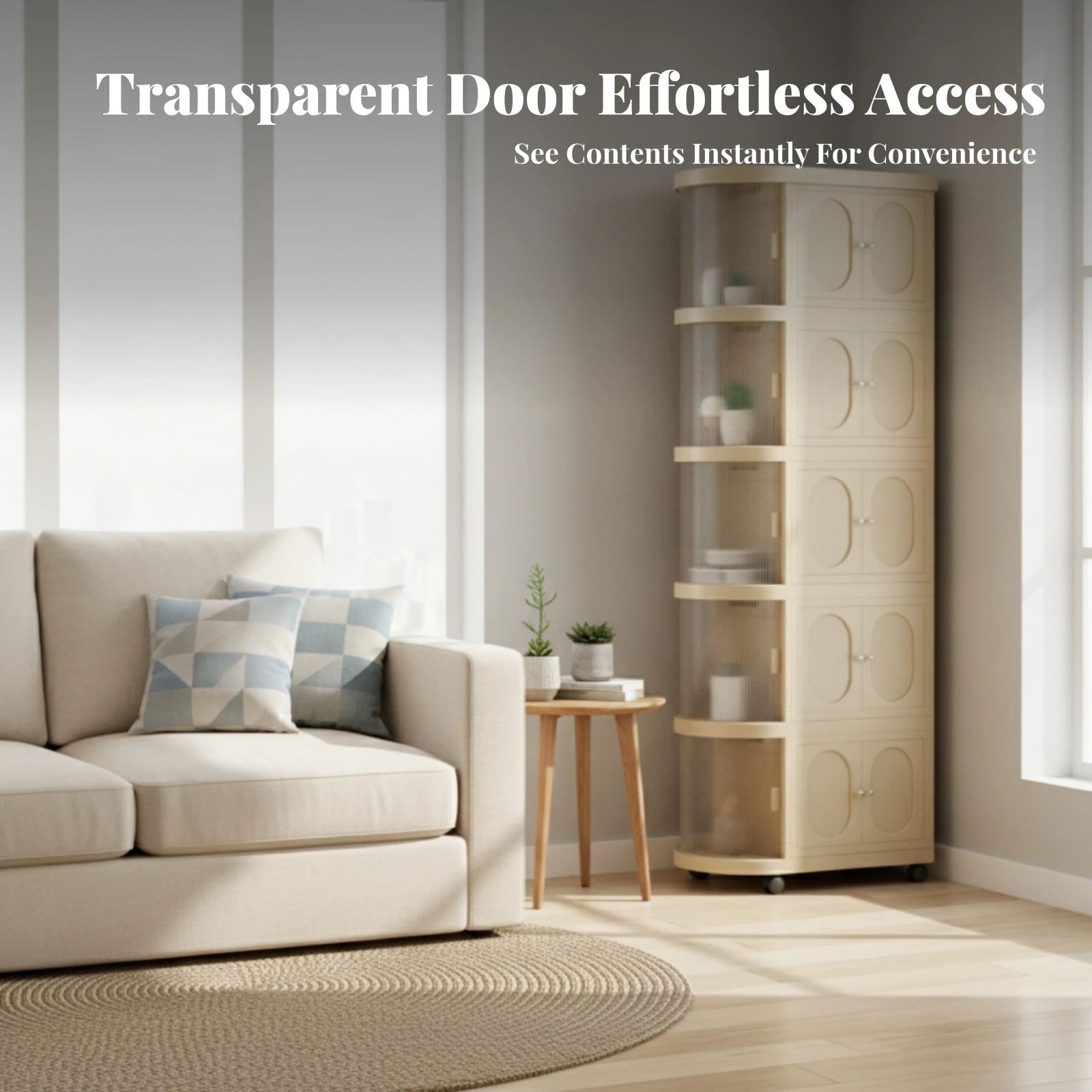ribbed-translucent-panels-rolling-baby-cabinet-floor-standing-5-tier-baby-cabinet-nursery-furniture-double-door