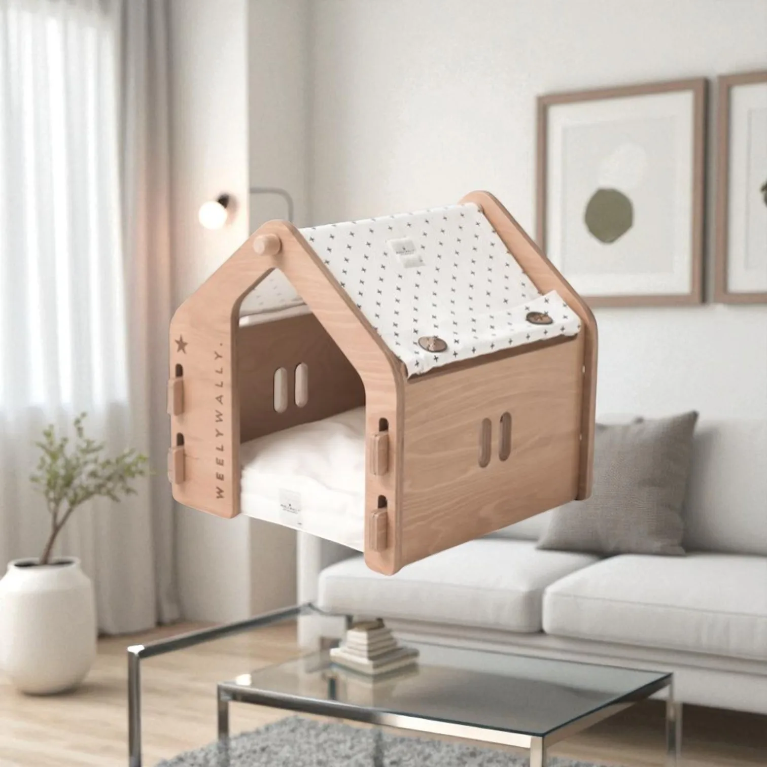 

Premium AC07 Fixed Pet House Wooden Construction With Custom Color Finish OEM Vietnam Manufacturer Supply