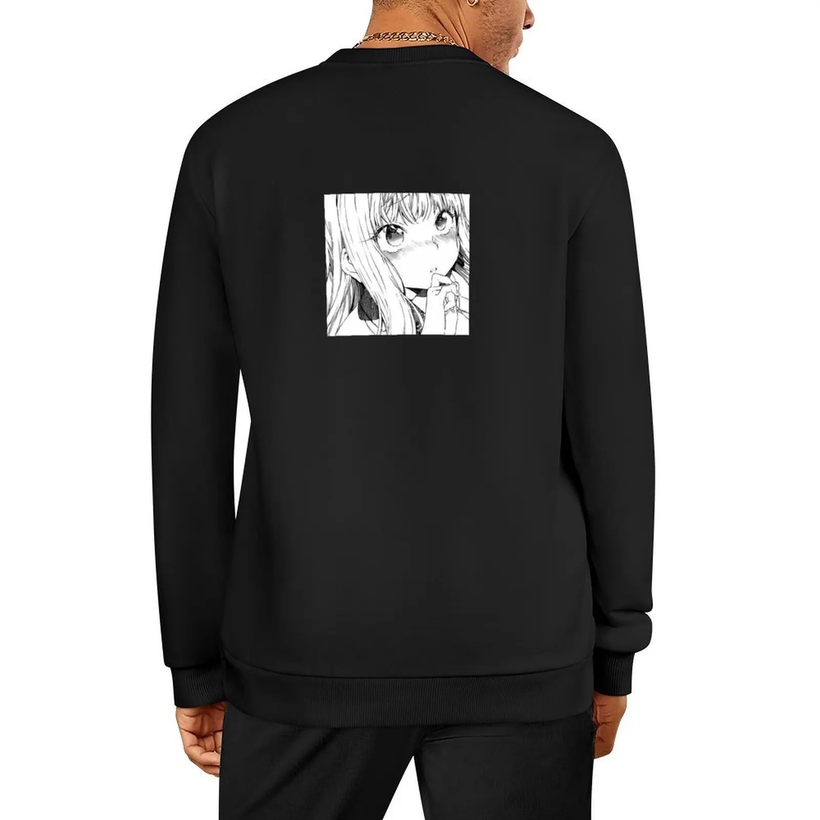 

CUTE BLONDE WAIFU - Ahegao Senpai Girl Anime Manga Black White Baka Waifu Club Pullover men's coat tracksuit men's sweatshirts