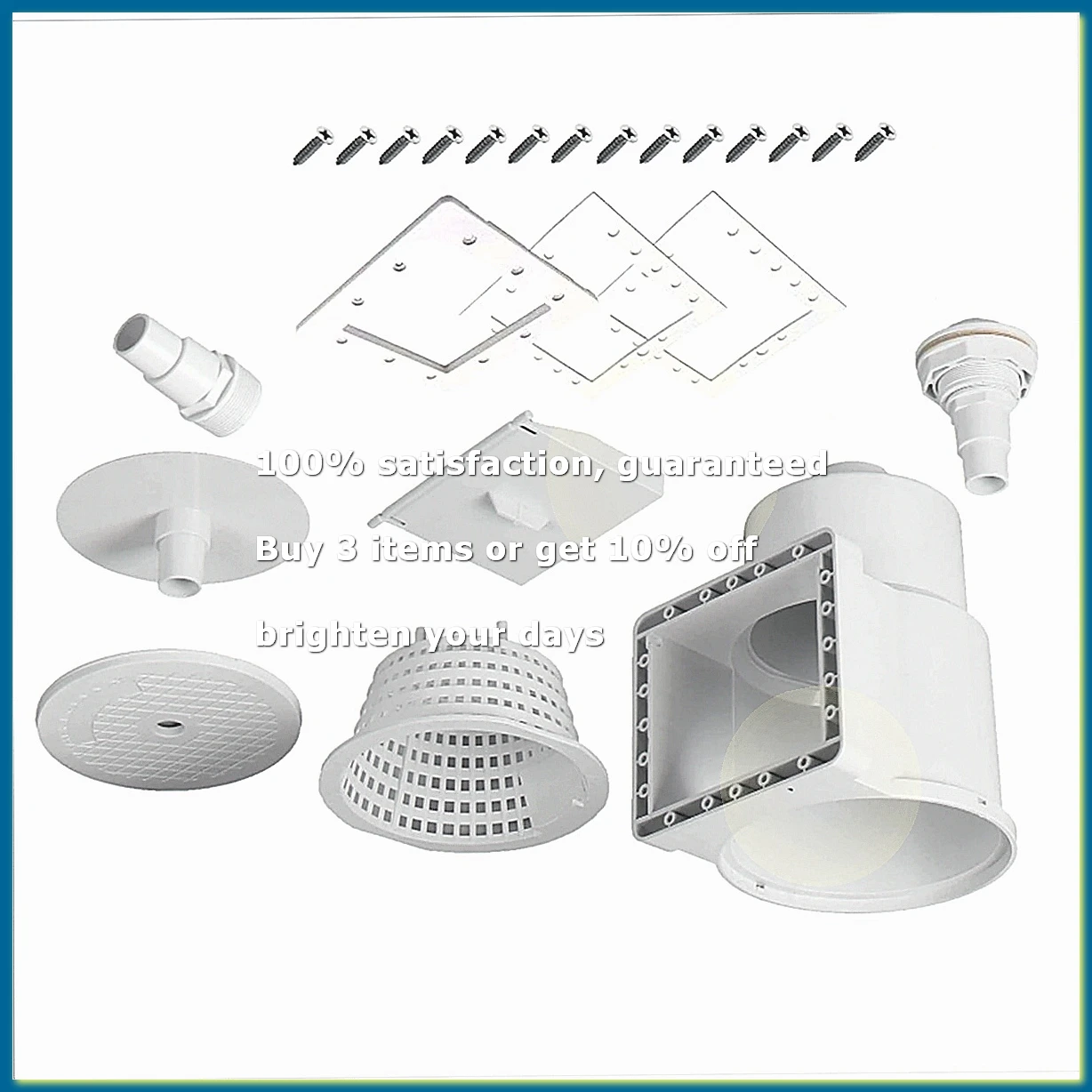 Universal Fit Above Ground Pool Skimmer-Pool Skimmer Accessory Kit -Opening Width 6In Fit All Standard Pool Wall Cutouts
