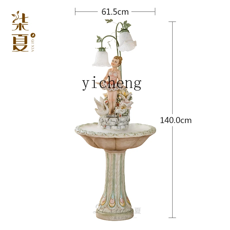 ZK living room TV cabinet next to the floor running water fountain ornament large home art decoration fairy garden miniatures