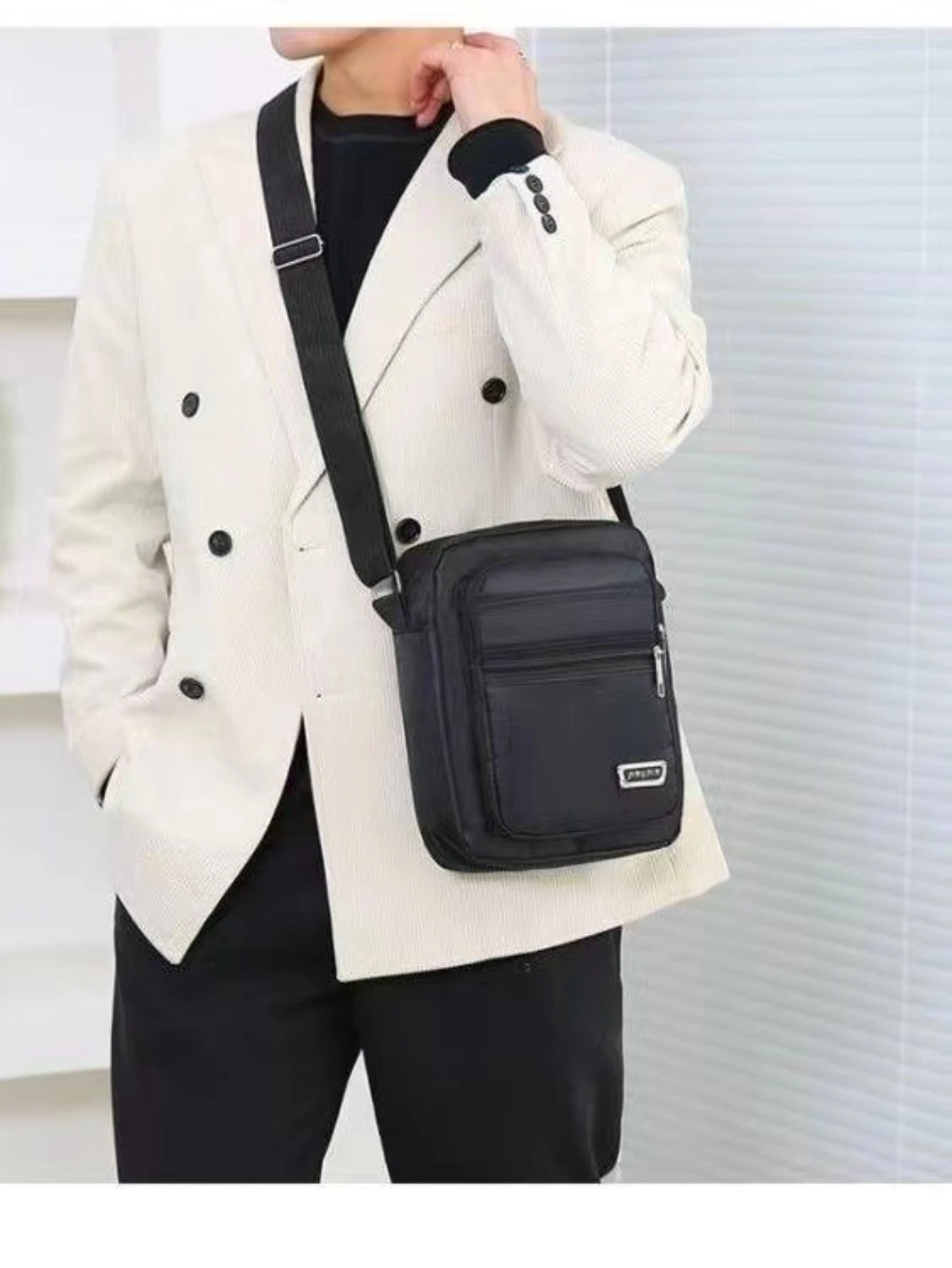 Business Travel Men's Crossbody Bag Waterproof and Wear-Resistant Shoulder Bag Multifunctional Change Backpack image 5