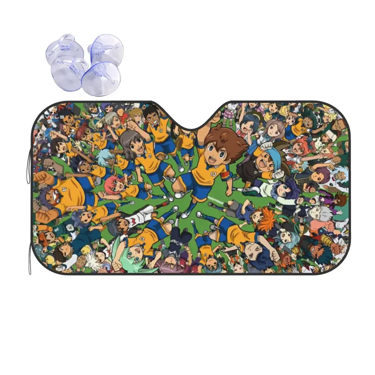 Inazuma Eleven Anime Grappige Voorruit Zonnescherm 76x140 cm Hot Game Folies Zonnescherm Vizier Zonnescherm Beschermen