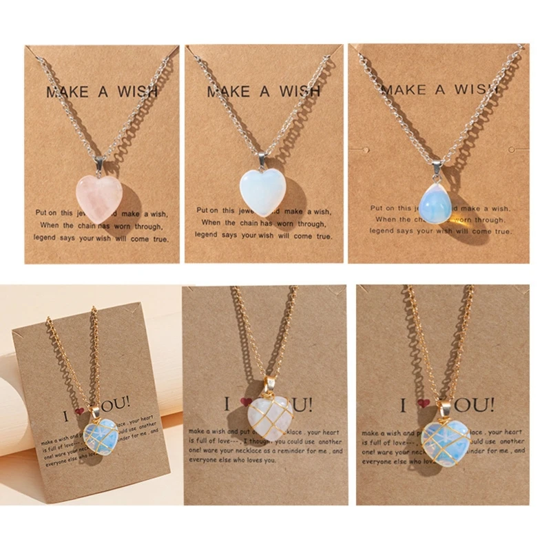 Love Necklace Natural Stone Diamond Castle Necklace For Teenage Girl Fashion Rose Heart Choker Jewelry Multicolor