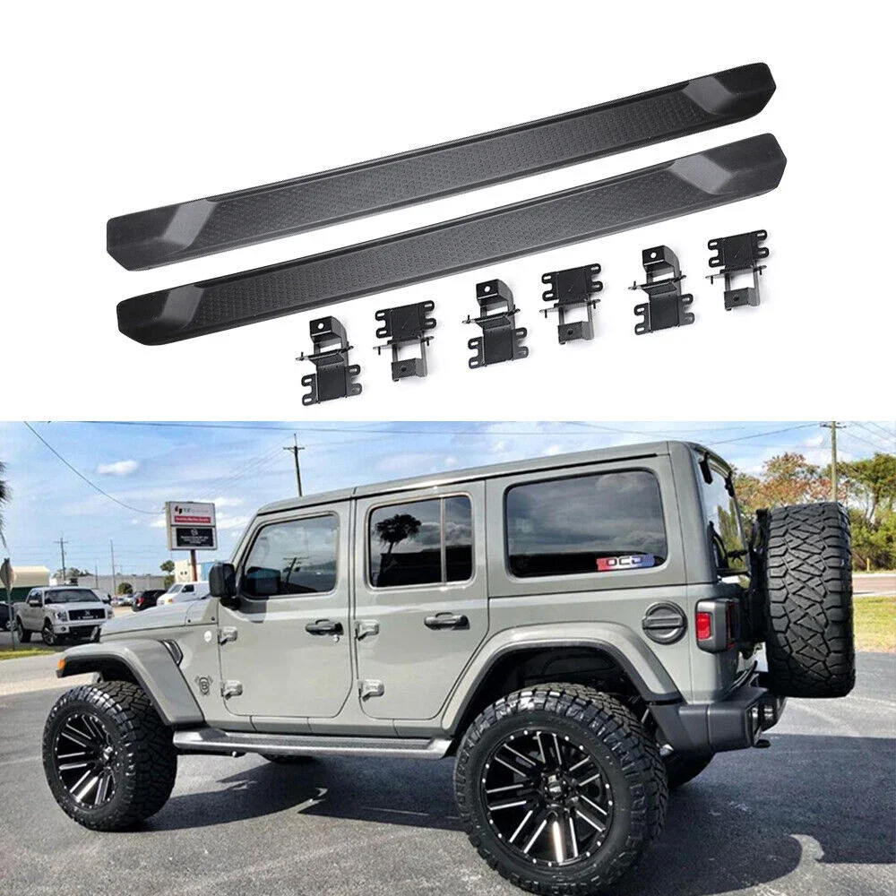 

4 Door Black Nerf Bars Side Steps Running Boards for Jeep Wrangler JL 2018+