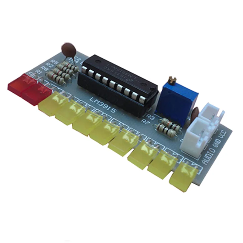 ABKN-5X LM3915 Audio Level Indicator Diy Kit 10 Led Sound Audio Spectrum Analyzer Level Indicator Kit Electoronics Soldering