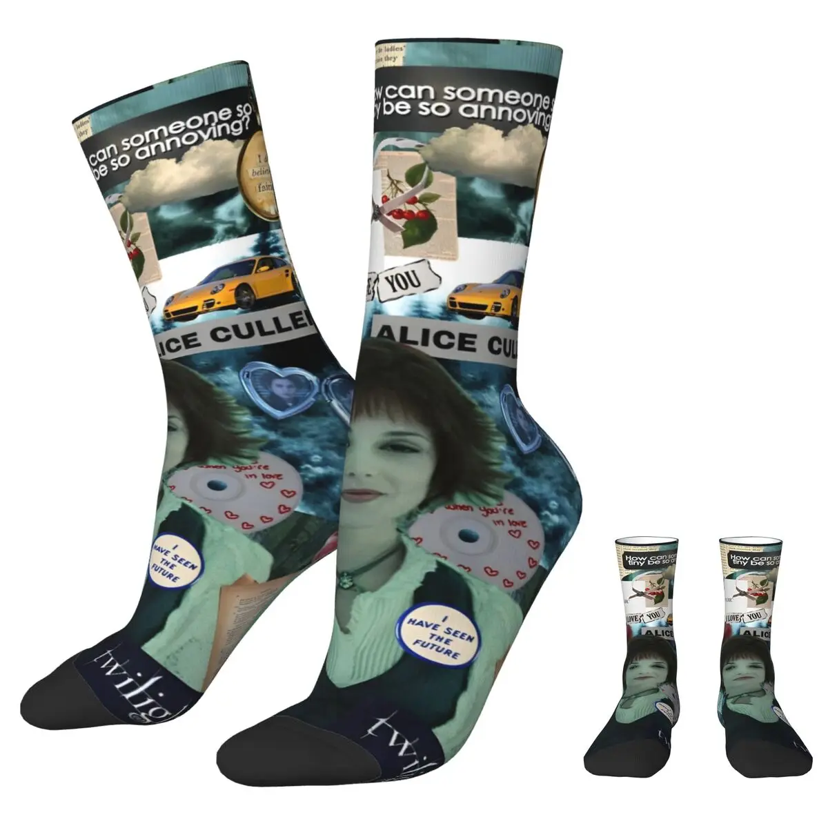 Alice Cullen Stockings Men twilight Socks Quality Leisure Socks Autumn Outdoor Non Slip Design Socks Birthday Present