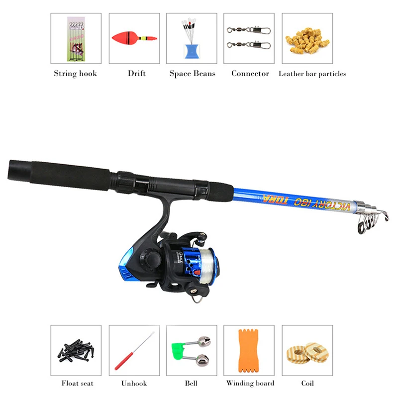 Fishing Rod Suit With Reel Portable Accessories Fishing Bag Beginners Telescopic Fishing Rod Set Ultralight Retractable Travel