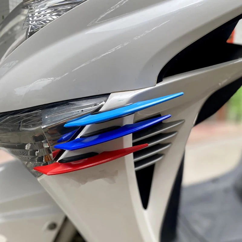 1Pair Universal Motorcycle Winglet Aerodynamic Spoiler Dynamic Wing Decoration Sticker for Motorbike Scooter
