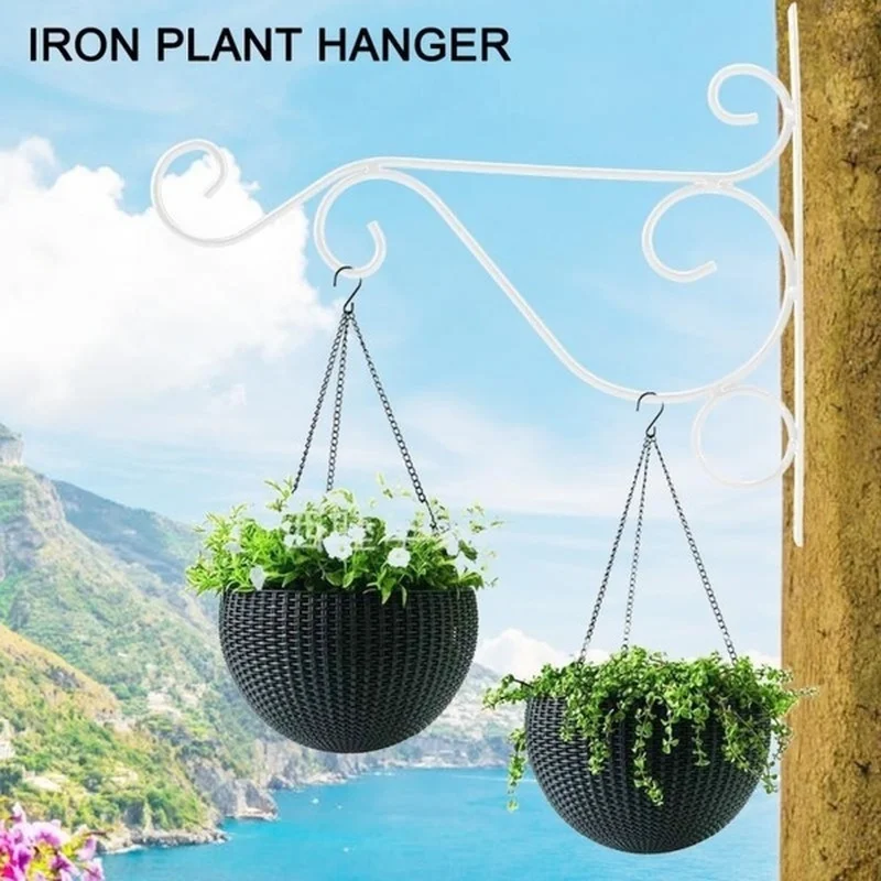 1PCS Iron Wall Hanging Rack Flower Hook Bracket Hanger Art Plant Holder