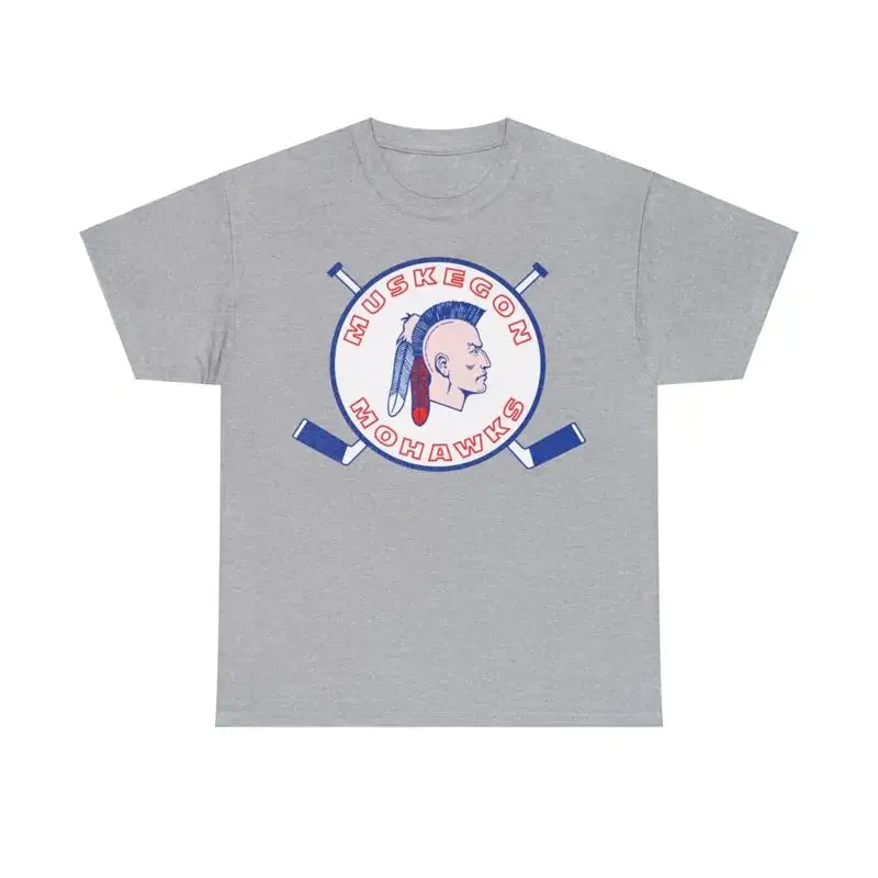 Muskegon Mohawks Logo Nostalgic Hockey T Shirt