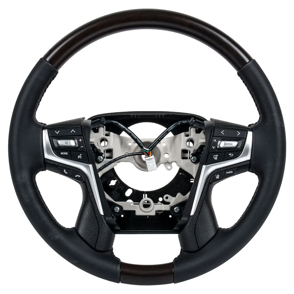 Peach Wooden Leather Steering Wheel For TOYOTA ALPHARD CROWN 14th Vellfire 30 PRADO FJ150 LAND CRUISER FJ200 2014 2015 2016-2023
