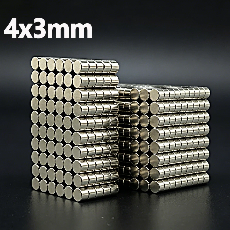 4x3mm Magnet N35 NdfeB Permanent Magnetic Imanes Small Round Shape Neodymium Magnet 4*3mm Accessory 50-1000pcs Fridge Craft Diy