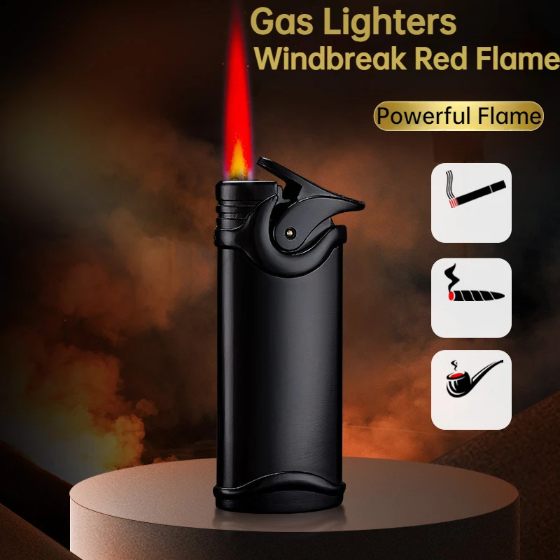 New Metal Windproof Gas Lighter Torch Jet Lighter Portable Igniter Kitchen Outdoor Men Smoking Tool Gift Cigarette Accessories