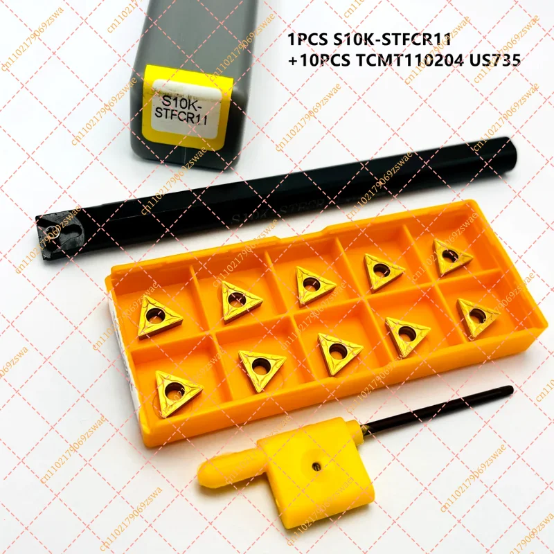 STFCR11 CNC Lathe Internal Turning Tool Holder & TCMT110204 Inserts, Metal Cutting Bars
