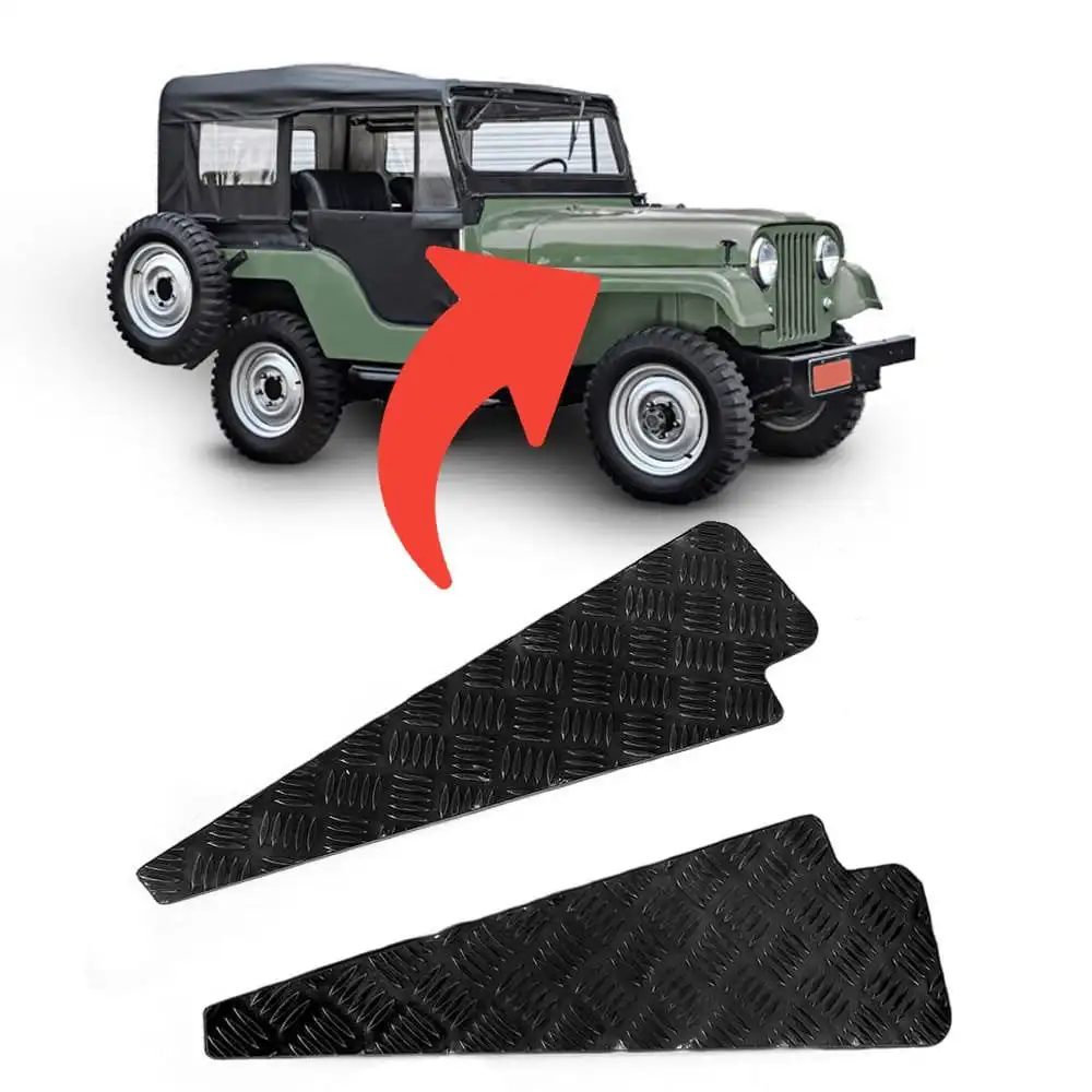 CJ5 Aluminum Jeep Mud Protector-Black-Pair