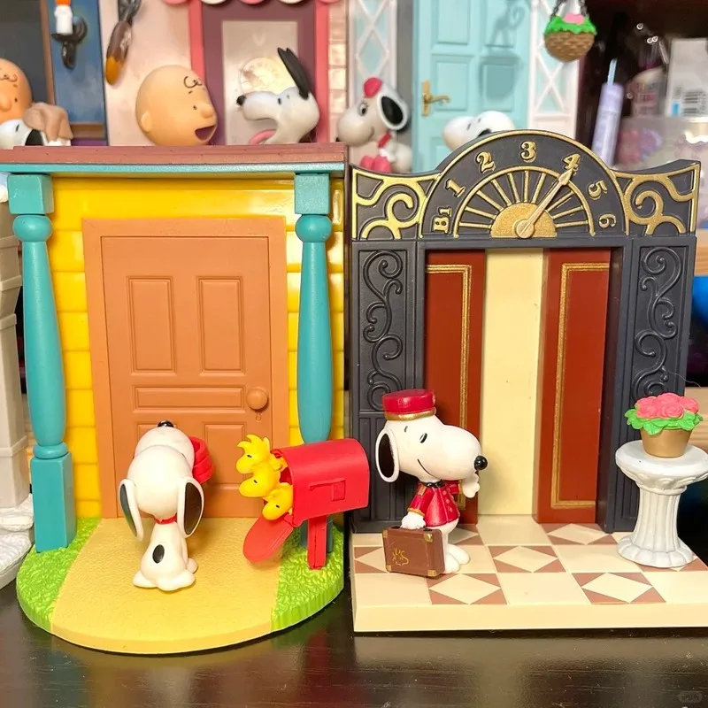 Asli Ulang Kisah Gerbang Snoopy Adegan Miniatur Kotak Buta Model Versi Q Mainan Koleksi Hadiah Liburan Super Lucu