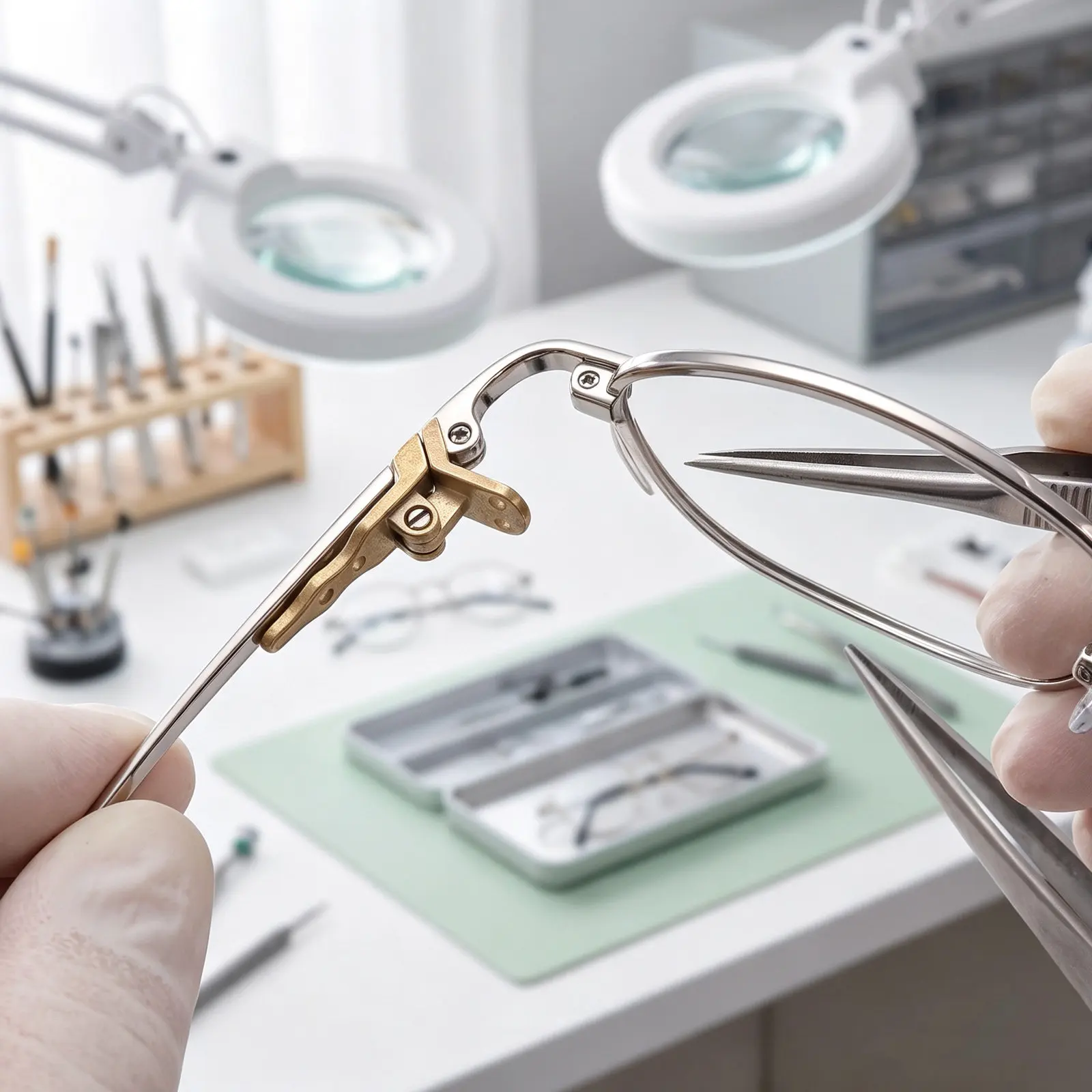 1Pair Eyeglasses Spring Hinges Brass Vintage Repair Kit Mini Replacement Parts Eyeglass Hinge Kit Copper Hinges