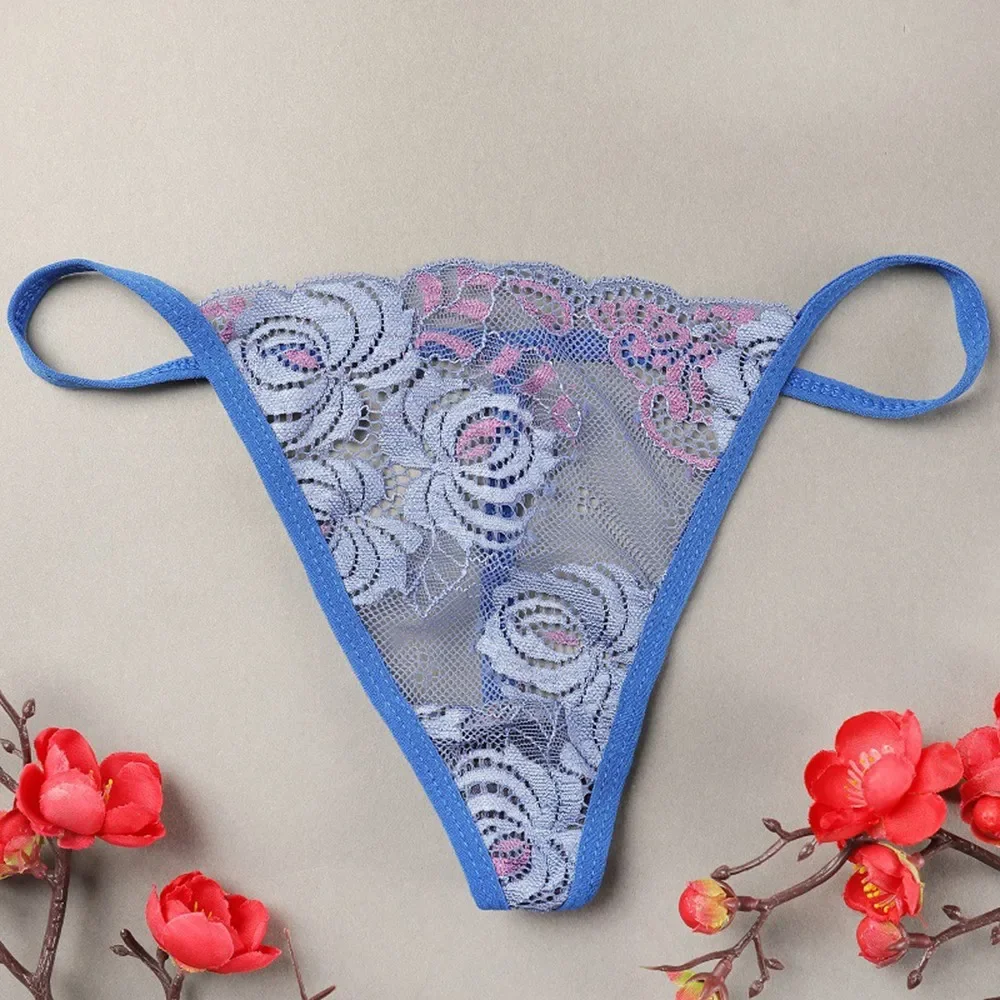 New Women\'s Sexy Low Waisted Lace Thongs Lingerie G-String Panties V-String Knickers Underwear Briefs Breathable Female Thongs
