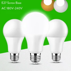 AC220V E27 3W 5W 7W 9W 12W 15W 18W 20W LED Edison Screw Globe Light Bulbs Cold Warm White Lamp for Home Office Bedroom Decor
