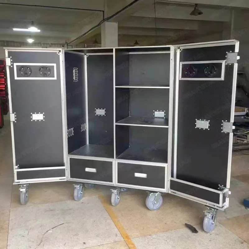 Bravo Custom Portable Mobile Tack Luggage Saddle Flight Case Equestrian Double Door Saddle Tack Locker Box