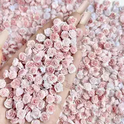 Simulated Gradient Color Camellia Nail Charms Luminous Dried Flowers Resin Nail Art Accessories for DIY Sweet Style Nails Crafts