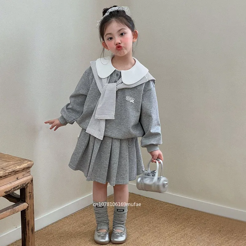 korean-girl-set-2026-spring-new-temperament-long-sleeved-peter-pan-collar-top-striped-shawl-half-body-skirt-three-piece-set
