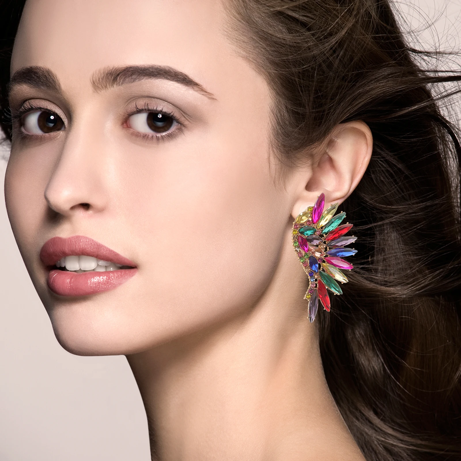 

Rhinestone Women Earrings Wing Lightweight Crystal Earrings Fashion Drop Dangle Statement Crystal Jewelry Gift