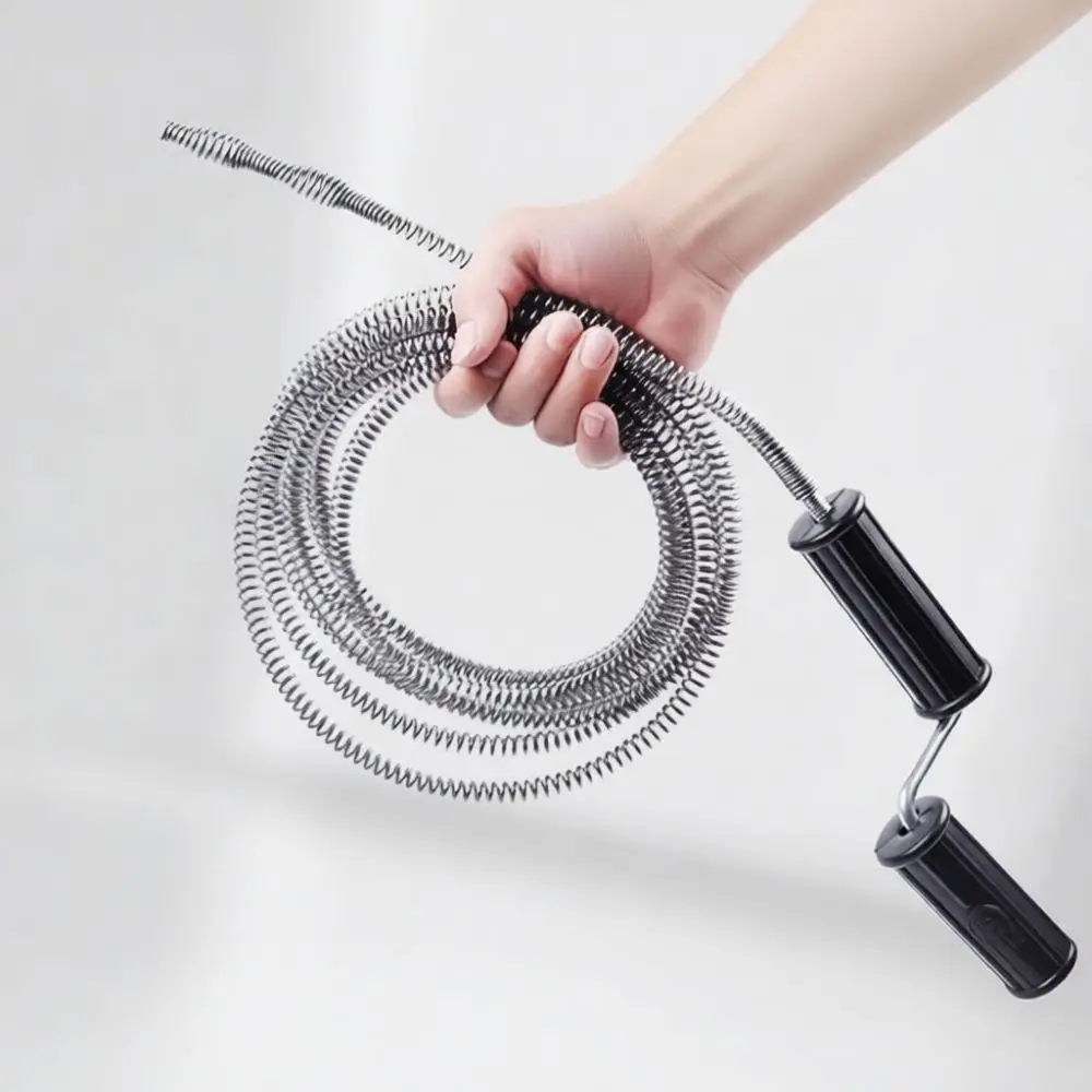 Spring Steel Pipe Dredge Tool Drain Snake Sink Bathroom Toilet Clog Remover Plumbing Cleaner Flexible Handheld Cleaning Device