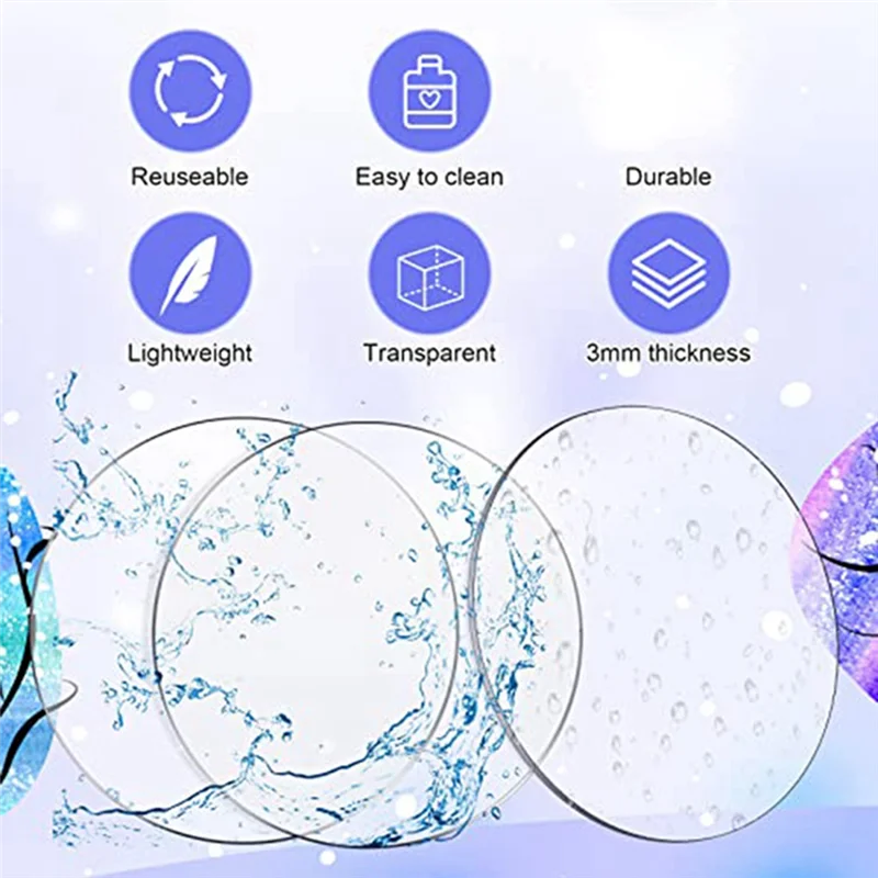 ABWR-60 Pieces Circle Discs Thick Round Acrylic Sheets Acrylic Circle Disc Ornament Blanks (3 Inch)