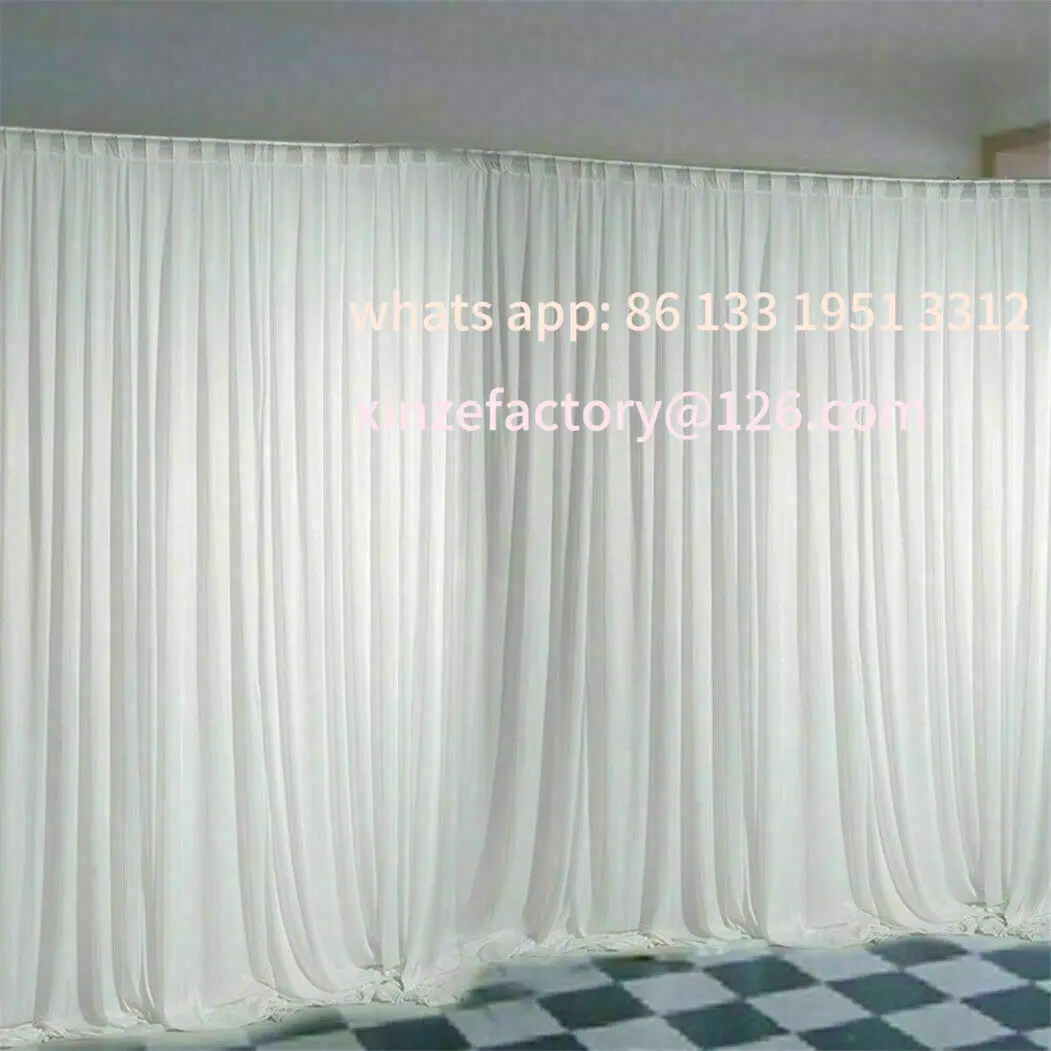

Customizable 6.5ft Silk White Backdrop Drapes Curtain Wedding Ceremony Party Home Window Decor