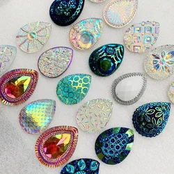 30*40mm/44*34mmWater Drop/Egg Rhinestone Flat Back Jewelry Resin Crafts A variety of styles with or without holes to choose from