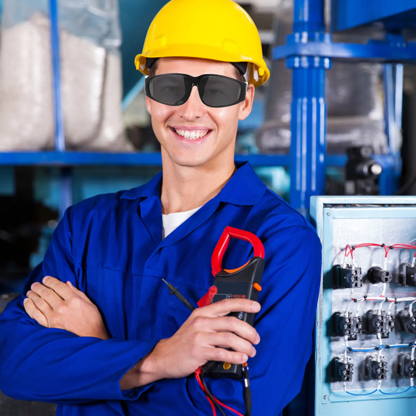 6Pairs Safety Glasses Welding Goggles Windproof Eye Protector Comfortable Fit for Electric Gas Steel Welding Work