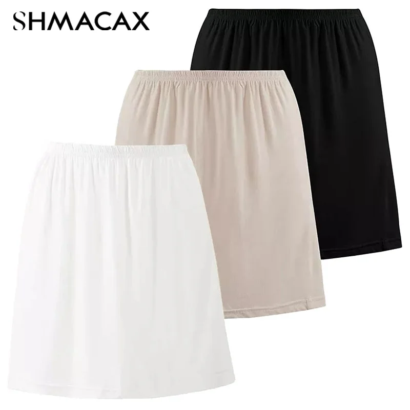 Satin Underskirt Half Slips Dress For Women Summer Thin Ice Silk High Waist Elastic Anti-Penetrating Underskirt Lining Petticoat