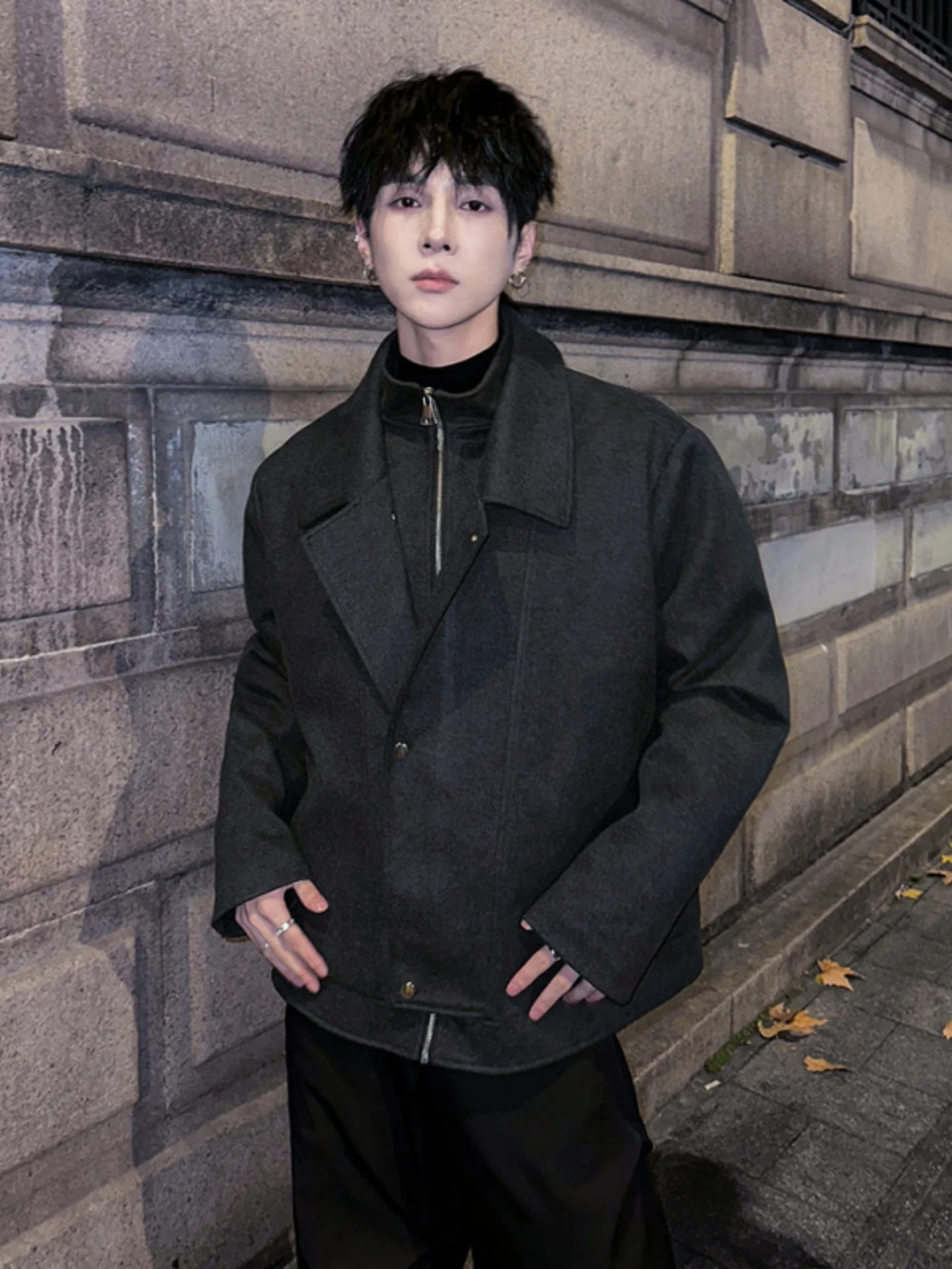 

Мужское хлопковое утепленное зимнее пальто в американском ретро-стиле, шерстяное пальто в стиле Old Money, с длинными рукавами, на молнии, теплое повседневное пальто