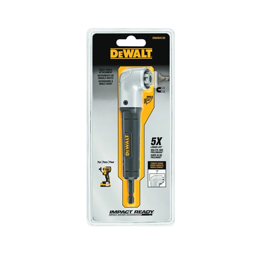 DEWALT Right Angle Drill Adapter 150mm Impact Ready Hex Bit Holder DWARA120