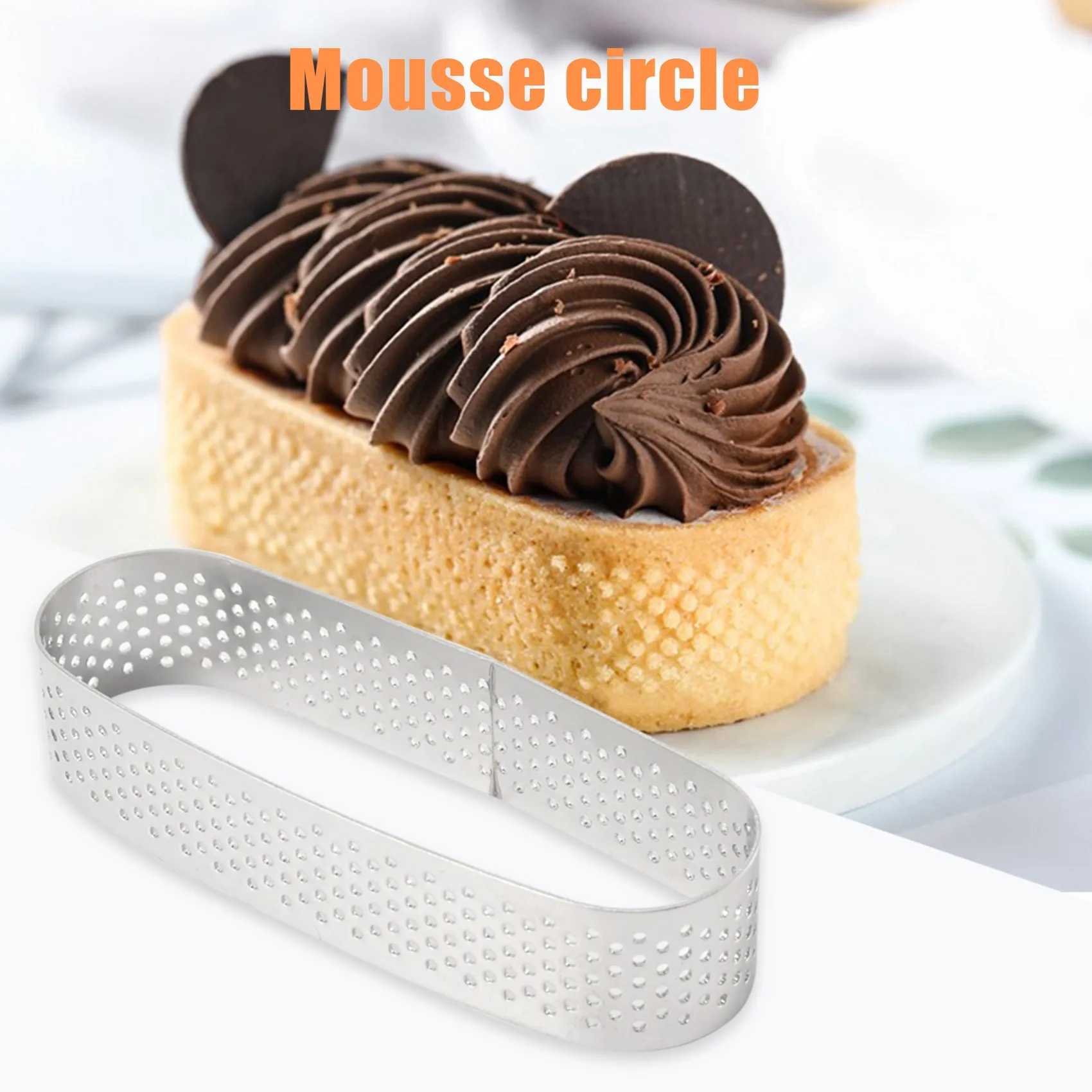 6Pcs Oval Tartlet Molds French Dessert Mousse Fruit Pie Tart Ring Quiche Cake Mold