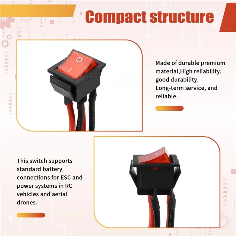 B29C-XT90 Plug Power On-Off Electronic Switch 30A Large Current High Load Switch For RC Drone UAV Battery ESC Connection