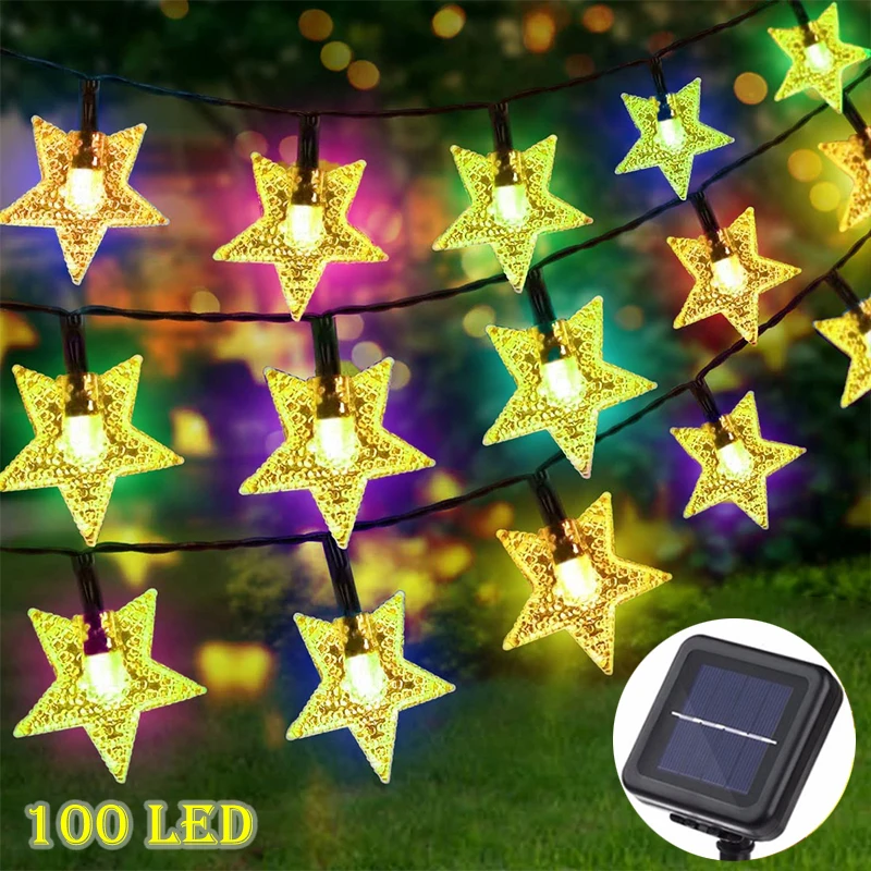 

Outdoor Solar String Lights 100 LED Star Lamp with 8 Modes Waterproof Solar Powered Patio Light for Garden Lawn Decoration