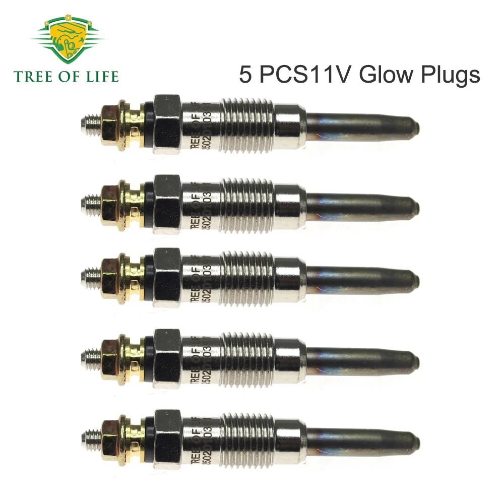 

5Pcs 11V Glow Plugs Fits Mercedes-Benz 190D 240D 300D Peugeot 505 504 Lincoln Mark VII 0250201001 025 020 10 01 0 250 201 039