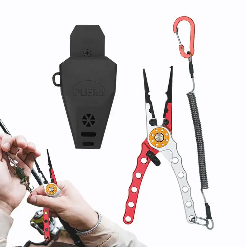 Fishing Pliers Fishing Gripper Fishing Pliers Lines Cutter Rustproof Multi-Tool For Hook Removal & Split Ring Dad Husband