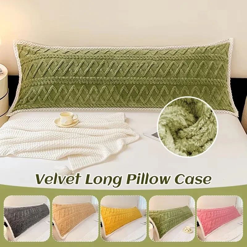 Flannel Double Pillowcase Winter Warm Coral Fleece Long Couple Pillow Case 1.2/1.5 /1.8m Bed 48x150/48x120/48x180cm Pillow Cover