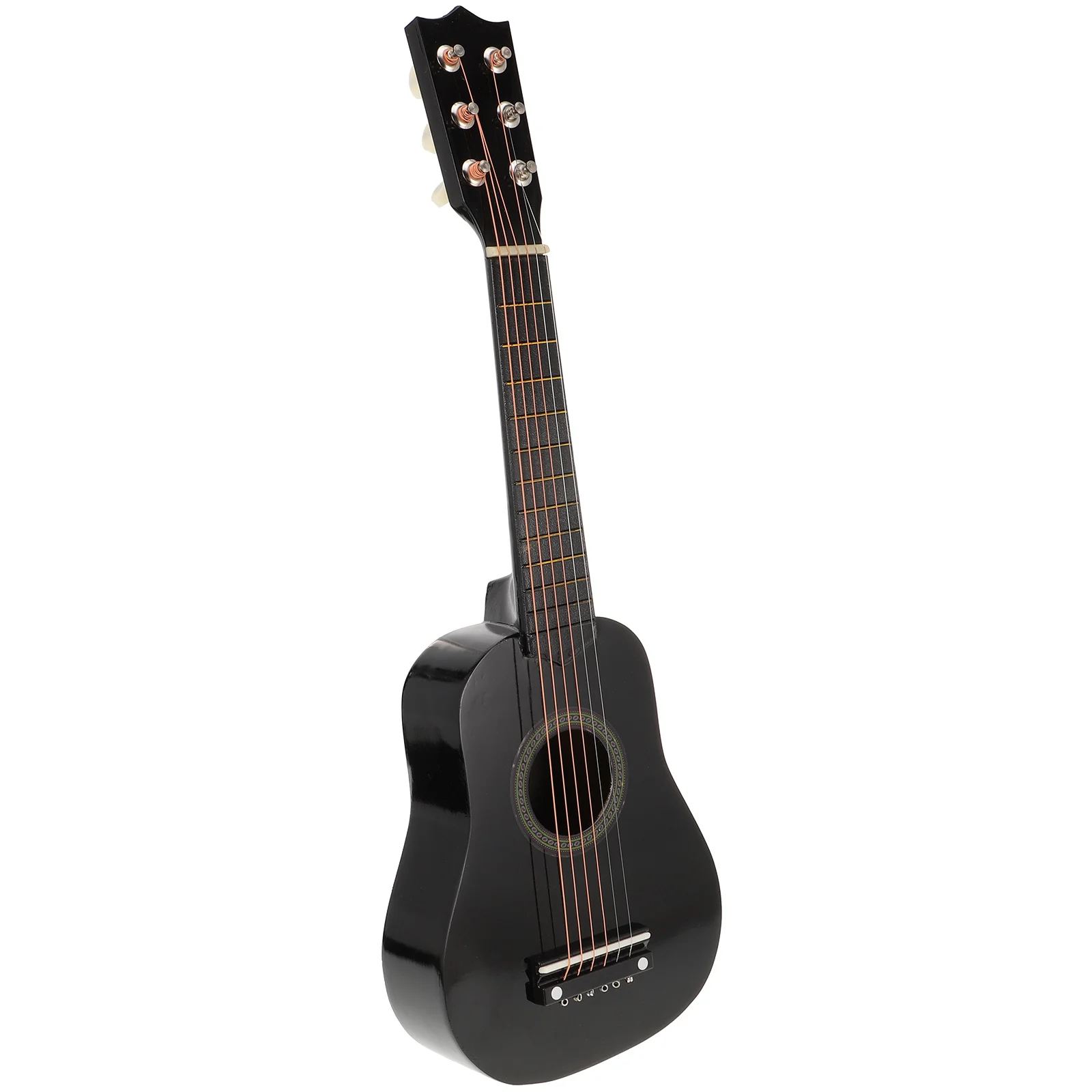 21 Inch Kids Guitar Portable Wooden Acoustic Guitar Small Size Black Acoustic Musical Instrument for Children Musical Instrument