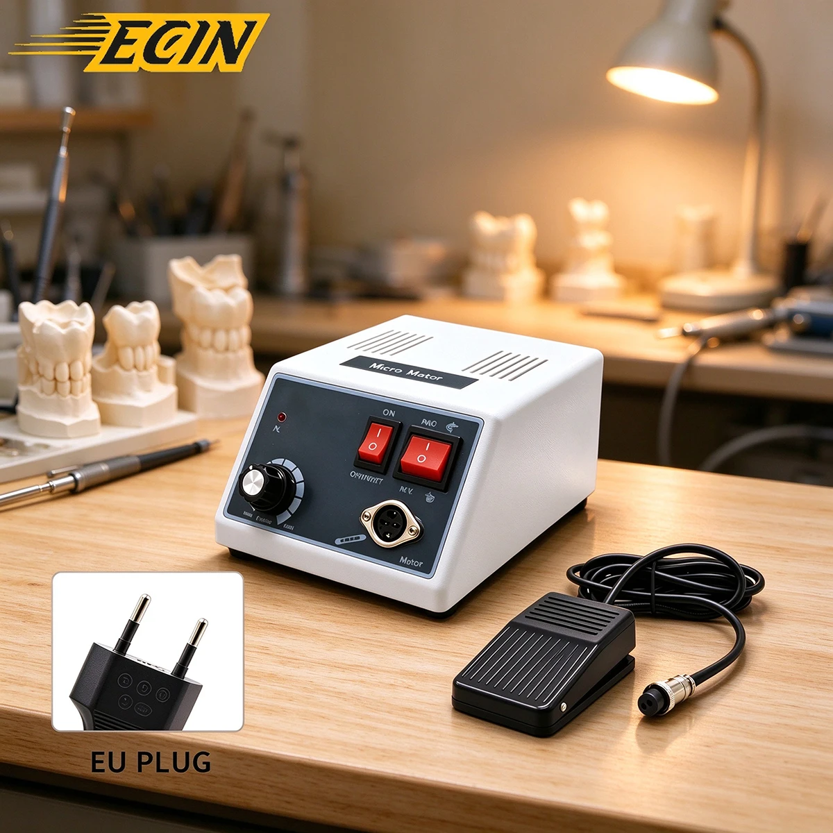 ECIN Marathon Micromotor 35000 RPM Micro Motor Dental Lab Polisher Grinder Handpiece Jewelry Polishing Carving Engraving